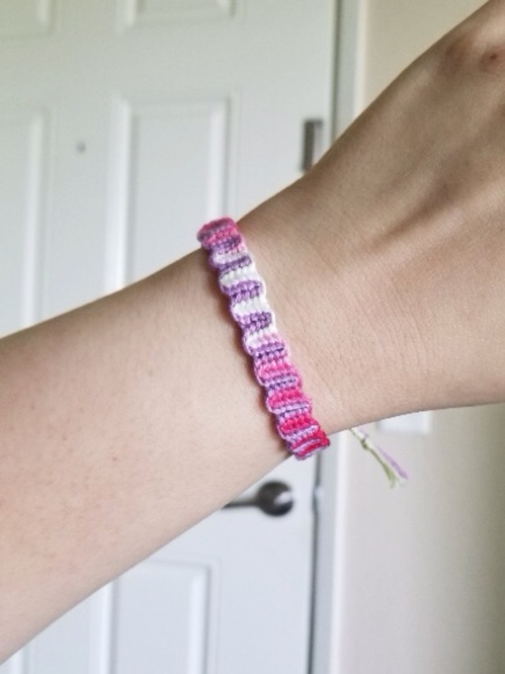 Handmade ombré Pink & Purple Wavy Friendship Bracelet